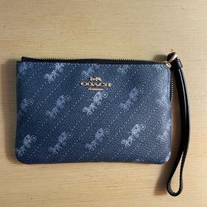 Navy Coach Wristlet